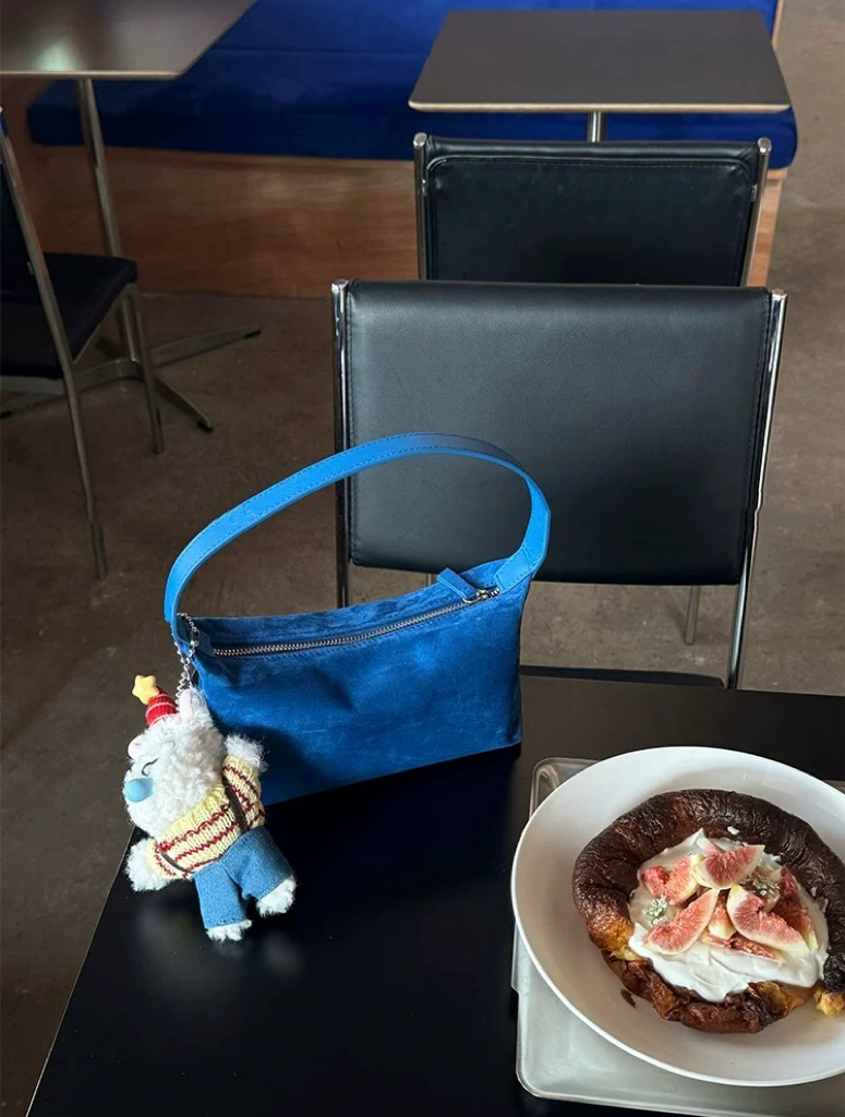 Store Faded Cerulean Blue Hobo Bag - Chic Minimalist Handbag for Women, 2026 Spring Summer Collection - Faded